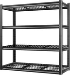 BILT HARD 4-Tier Metal Garage Storage Shelves, 46" W x 24" D x 72" H Industrial Heavy Duty Garage Shelving with Adjustable Shelf, Steel Utility Shelves for Warehouse, Workshop, Basement