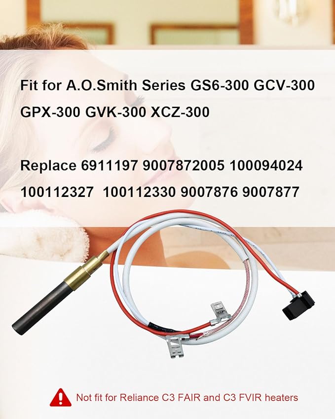Thermopile Water Heater Pilot Assembly Fit for Reliance Whirlpool A.O. Smith Kenmore State American Water Heaters Replace 100112330 9007876 9007877300 6911197 9007872005 100094024