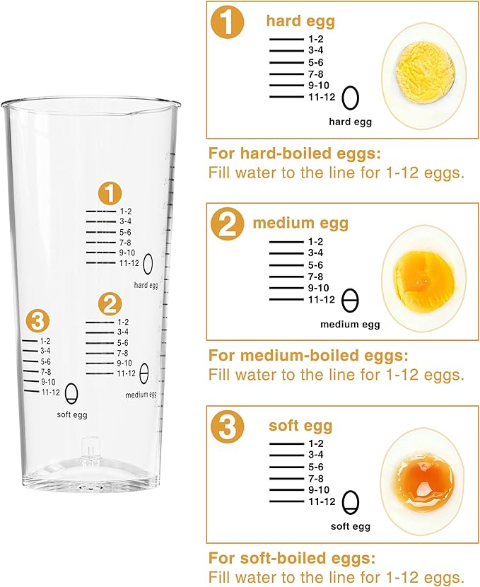 Evoloop Rapid Egg Cooker Electric 12 Eggs Capacity, Soft, Medium, Hard Boiled, Poached, Omelet Maker Egg Poacher & Vegetable Steamer, BPA Free Tray