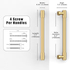 10 Pack Champagne Bronze Cabinet Pulls 6.3 Inch(160mm) Kitchen Cabinet Handles Cabinet Hardware for Drawer Pulls