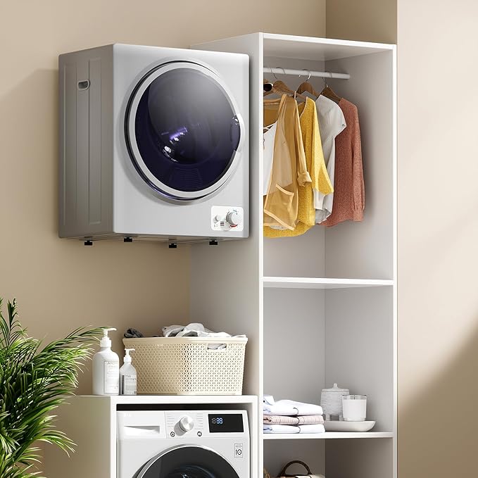 ARLIME Compact Laundry Dryer, Portable Clothes Dryers W/4 Automatic Drying Mode, Small Electric Laundry Dryer W/Stainless Steel Drum & Control Panel For Apartments, Dorm 110V 900W, Silver