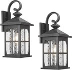Darkaway Large Outdoor Light Fixtures Wall Mount, 21inch Outside Wall Lights Exterior Lighting Fixture with Water Ripple Glass Outdoor Sconce for House Porch Hallway Garage, 2Pack