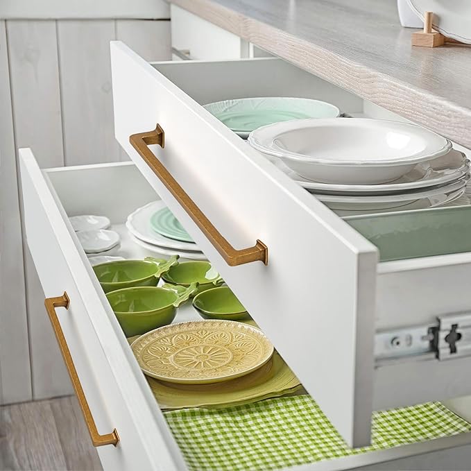 FILTA Cabinet Handles 12.6 Inch 6 Pack Antique Brass Cabinet Pulls for Kitchen Metal Drawer Pulls Modern Cabient Hardware Cupboard Handles