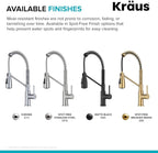 KRAUS Coda Commercial Style 2-Function Single Handle Pull Down Kitchen Faucet in Spot-Free Stainless Steel, KPF-1617SFS