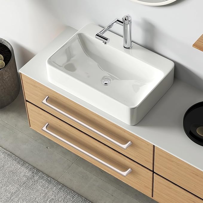 10 Pack 12.6 Inch(320mm) Hole Center Modern Satin Nickel Cabinet Pull Handle Timeless Vanity Drawer Pull Handle Classic Cabinet Hardware for Kitchen Bathroom, Screws Included, Nickel-B(12.6x10)