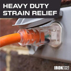 Iron Forge Cable 12 Gauge Extension Cord 6 ft, 12/3 SJTW 6 Foot Heavy Duty Extension Cord Outdoor 3 Prong, Weatherproof Orange Power Cable 15 Amp, Great for Major Appliances