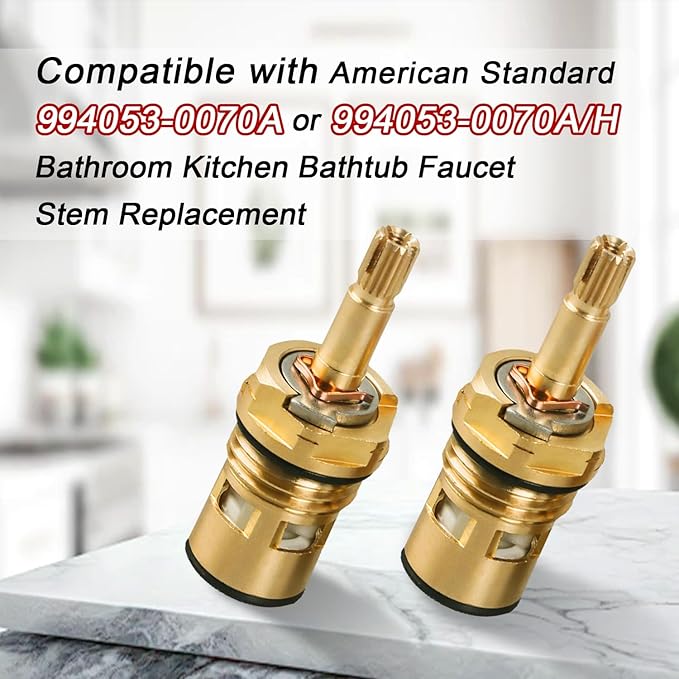2 Pack Brass Faucet Cartridges Compatible with American Standard Bathroom Bathtub Faucet 4z-24h Hot and Cold Replacement Cartridges Replace#: 994053-0070a 994053-0070a/H