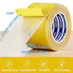 Heavy Duty Double Sided Mounting Tape, 3.2inx66FT, Clear Mesh Grip, Extra Strong Adhesive for Carpets, Wall Mounting, Picture Hanging and DIY Projects,Hand Tearable,Weatherproof