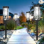 KOOPER Taller Solar Pathway Lights Outdoor, 6 Pack Upgraded Brighter Solar Garden Lights Solar Powered, Up to 15 Hours Outdoor Solar Lights for Yard Landscape Path Walkway Driveway （Cool White）