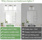 3-Light Bathroom Light Fixtures, Brushed Nickel Vanity Light with Milky White Shades, Bathroom Lighting Fixtures Over Mirror, Modern Bathroom Wall Lamp for Mirror Living Room Cabinet Bedroom