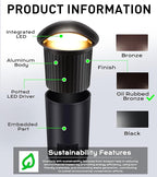 CLOUDY BAY [6 Pack] 5W Well Lights Low Voltage Landscape Lighting,12V-24V Waterproof Outdoor Side-lit Light,27-50K 5CCT In Ground Lights for Fence Pathway Deck, IP67 Rating, ORB,Transformer Excluded