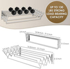 XL-31.5" Wall Mounted Clothes Drying Rack, 130 LBS Large Capacity Rustproof Retractable Clothes Rack, Collapsible Drying Rack Easy to Install with 7 Drying Rods, Space Saving for Laundry-White