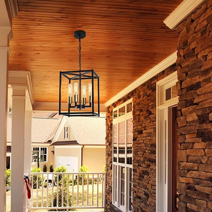 5 Inch Edison Bulb, 2700K Soft White E26 Led Bulb 6W Dimmable, 800LM T10 T9 Bulb Clear Glass Tubular Light Bulbs, AC 120V Equal 80 Watt Bulbs for Chandelier Pendant Wall Light - 4Pack