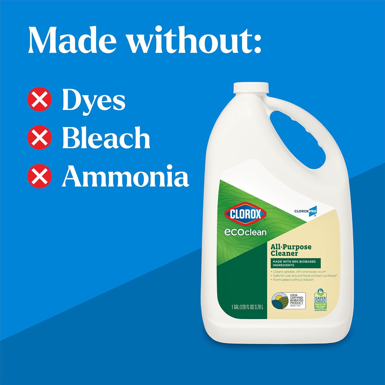 CloroxPro Clorox EcoClean All-Purpose Cleaner Refill, 128 Fluid Ounces, Pack of 4