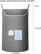 X-Large Door Hanging Hamper Bag,2 Pack Large Capacity Hanging Laundry Hamper Basket with Wide Opening Dirty Clothes Laundry Hamper Storage Bag Size 35X22inch(Grey-2Pack)