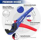 WORKPRO PEX Cutter, Hose Cutter with 1/8"-1-5/8" Cutting Capacity, specific angle(30°, 45°) for cutting rectangular cord cover, Tubing Cutter for PPR, PE, PP, Suitable for Home and Plumbing Repairs