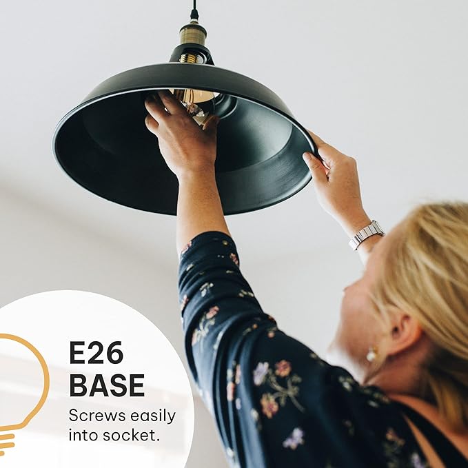 Vintage Edison Incandescent 60W Light Bulbs (6 Pack) - E26/E27 Base, 2100K Dimmable Decorative ST64 Antique Squirrel Filament Amber Warm Bulb for Indoor & Outdoor