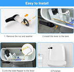 iFealClear 2-Pack Toilet Handle Replacement Kit, Universal Front-Mount Tank Flush Lever, Solid Brass Trip Lever - Matte Black