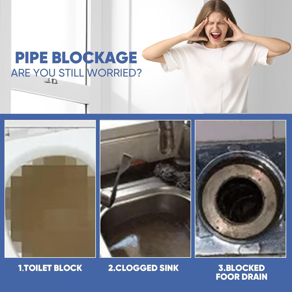 Sink & Drain Cleaner, Dodorado Drain Cleaner Powder, 3.9 oz Bottle, Sewer Pipe Maintainer for Kitchen, Bathtub, Shower Drains (2Bottles)