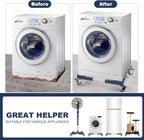 WBD WEIBIDA Adjustable Furniture Dolly with 4 Dual-Locking Wheels, Universal Washing Machine Base Stand, Square Appliance Mover for Refrigerator, Mini-Fridge, Washer & Dryer, Moving Cart