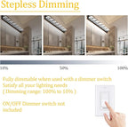 Ralbay 46inch Matte Black Vanity Lights 7 Lights Dimmable 5 Color Temperature Acrylic Modern LED Black Vanity Lighting for Bathroom