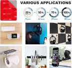 OAPRIRE 3M Double Sided Adhesive Tape Pads 20 PCS Multipurpose 3M VHB Sticky Adhesive Pads Replacement Mounting Tape with Stainless Steel Folding Scissors and Storage Box - 1.96 in x 1.57 in