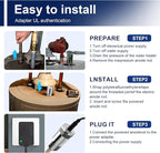 Powered Anode Rod, vattceel Water Heaters Titanium Anode Rod, Prevent Corrosion of Storage Tanks,Improving Water Quality, Up to 20 Years Service Life,NPT 3/4" Thread,For 30-90 Gallon Tank