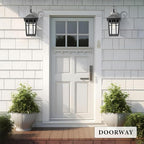 Darkaway Large Outdoor Wall Lights for House, 18inch Exterior Lighting Fixtures Wall Mount Outdoor Porch Lights Waterproof Black Outdoor Sconce Lights with Seeded Glass for Patio Hallway Garage