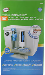 Danco HYR460 HyrdroRight Water-Saving Toilet Tank Repair Kit with Dual Flush Valve, Includes Dual Push Btton Handle in Chrome