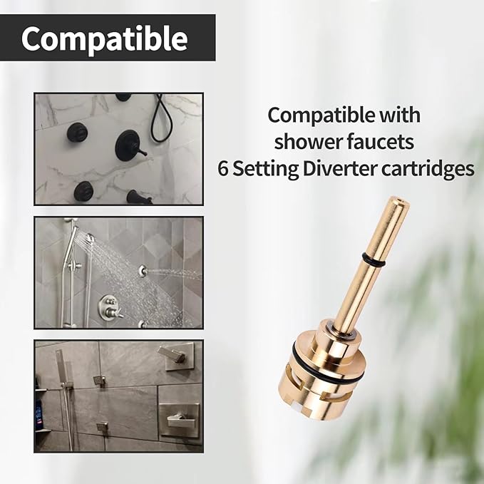 RP51919 6 setting diverter cartridge compatible with rp51919 replacement part set,Brass Construction