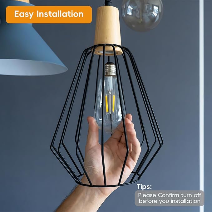 Jensense Edison LED Light Bulbs 8Watt Dimmable Light Bulbs 5000K Daylight White, E26 LED Bulb 60watt Equivalent, Vintage Bulbs 800lm CRI 90 Clear Glass 24 Packs