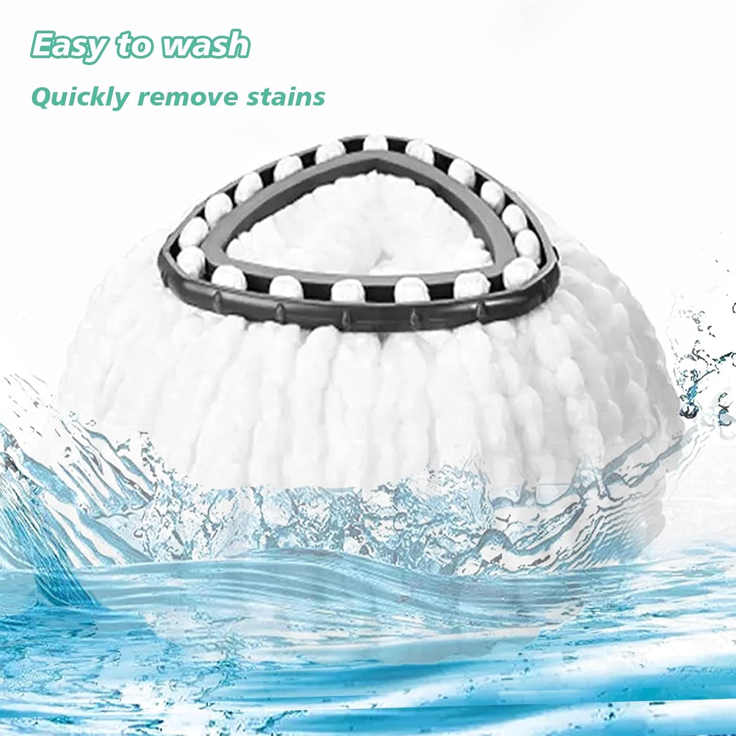 10 PCS Spin Mop Replacement Head,100% Microfiber Mop Heads Replacements with Triangle Spin Mop Head, 360 Degree Round Spin Mop Replacement Head for Easy House Cleaning Floor Mopping