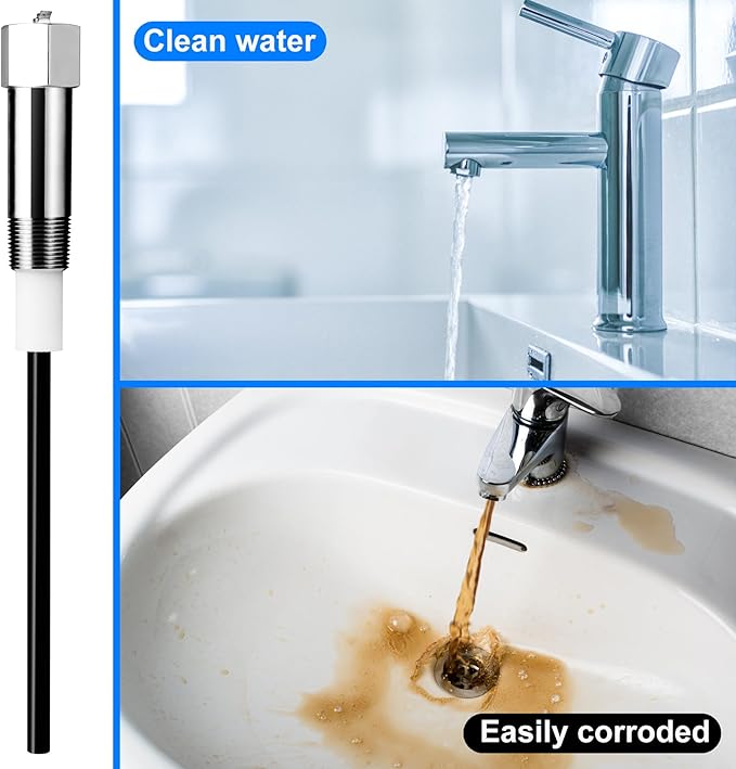 Powered Anode Rod for Water Heater(40-89 Gallon Tank) Electric Anode Rod Made of Titanium,25-Year Warranty，Anti-rust, Anti-Corrosion, Reduce Scale,Water Heater Anode Rod Powered Anode Rod