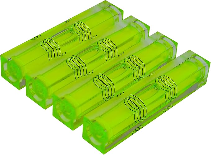 High precision mini bubble, double line small level bubble, three line flat ball level, household ruler can be turned 180 degrees (Non-magnetic, 80 * 15 * 15mm（4PCS))