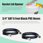 Tankless Water Heater Descaling Flush Kit Includes Submersible Utility Pump with Adapters 3 Gallons Pail with Bucket Lid Opener and Two 3/4" GHT X 6FT PVC Black Hoses Easy Installation to Clean
