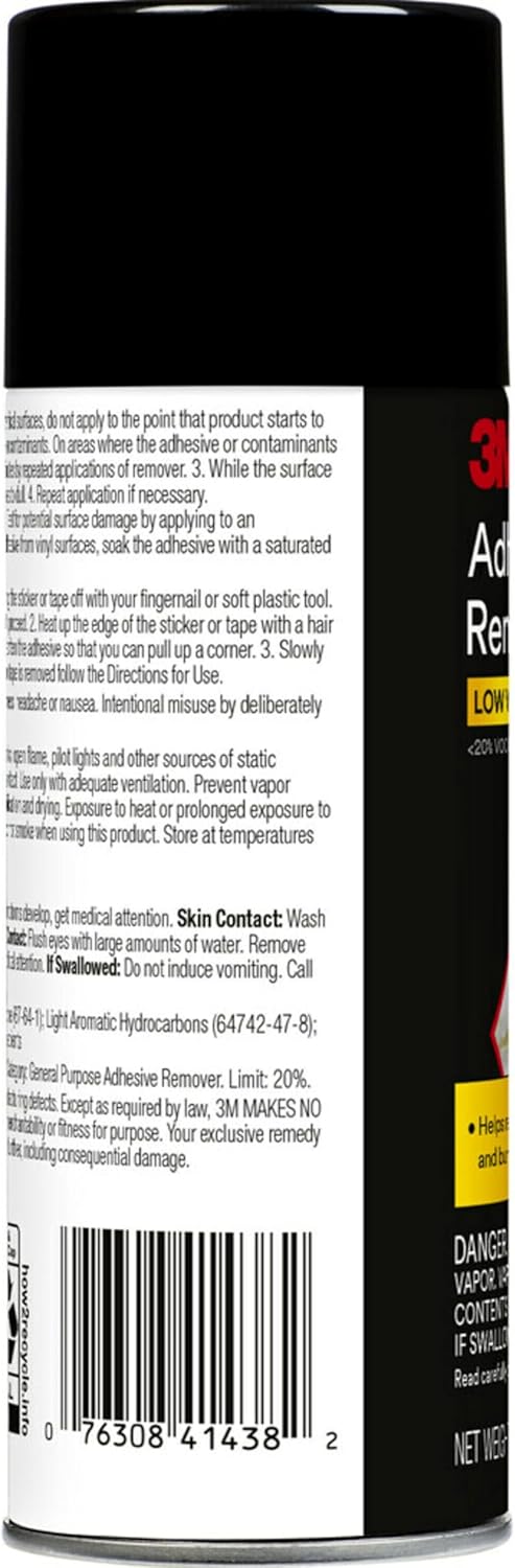 3M Adhesive Remover 12 oz (Pack of 6) – Low VOC, CARB Compliant, Fast-Acting Residue-Free Solvent Removes Adhesives, Stickers, Tape, Tar & Wax – Safe on Automotive Paint, Glass & Vinyl