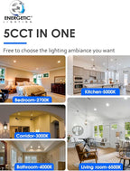 24 Pack 5CCT Ultra-Thin LED Recessed Lighting 6 Inch, Downlight with Junction Box, 2700K/3000K/4000K/5000K/6500K Selectable, 12W 110W Eqv, Dimmable Wafer Lights, 1050LM Canless LED Recessed Light, ETL