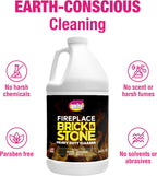 Quick N Brite Fireplace Gel Cleaner for Brick, Stone, Rock, Tile, and Marble, Nonabrasive Fireplace Cleaner, Made in the USA, 64oz