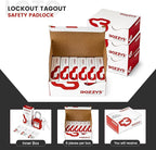 Lockout Tagout Locks 6-Pack｜OSHA Black Loto Locks Keyed Different｜2 Keys/Lock for Industrial Machinery & Electrical Panels｜Chrome Steel & Laser Coding