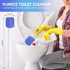 Pumice Stone Toilet Cleaner with Long Handle Pumice Stone Cleaner Rust and Grease Stain Clean Suitable for Toilet Bathroom Kitchen Sink BBQ 2 Handle and 10 Pumice Stones(Blue)