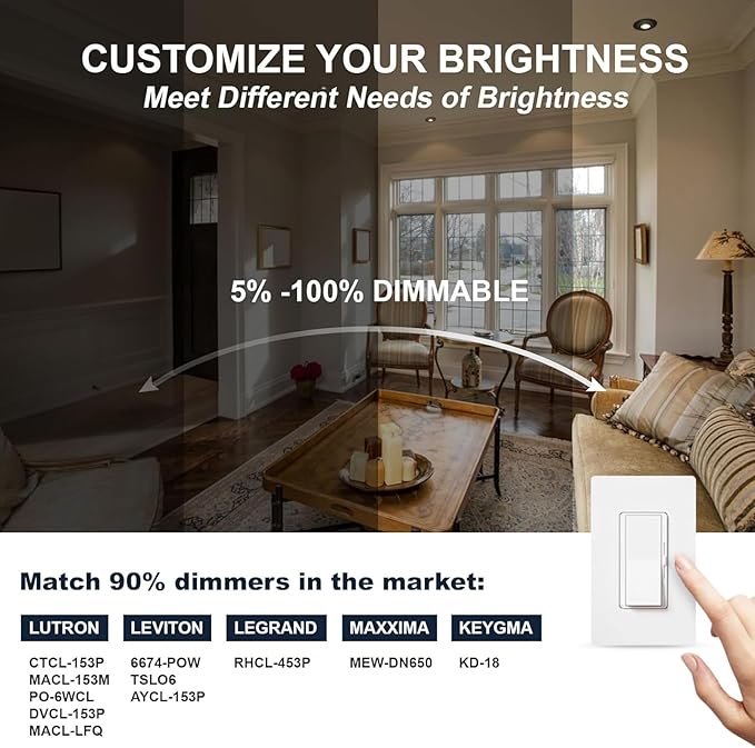 6 Pack Black 3-inch 5 CCT Gimbal LED Recessed/Downlight Color Selectable 2700K/3000K/3500K/4000K/5000K 800Lm 10W 120V Dimness Adjustable LED Lights