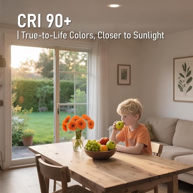 TORCHSTAR Basic Series 12-Pack 4 Inch Ultra-Thin LED Recessed Lighting with Junction Box, CRI90, Aluminum, 4000K Cool White, 5%-100% Dimmable Slim Recessed Downlight, 9W 810LM, ETL and Energy Star