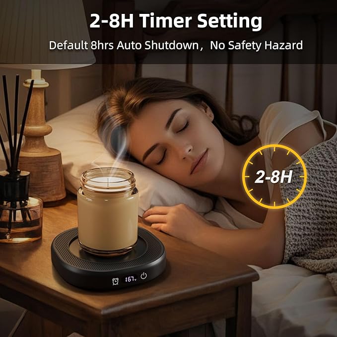 Coffee Mug Warmer & Unique Marbling Mug Set, Smart Heated Electric Cup Warmer for Desk Office, 4 Temperature Control Coffee Tea Beverage Warmer, 8 Hours Auto Shut Off, Christmas Birthday Gifts for Man