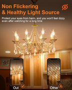 E12 Candle Light Bulbs 25W Warm White 2500K, 250Lumen - B10 Clear Candelabra Base Bulbs Dimmable Chandelier Light Bulbs for Ceiling Fan, Pendants or Outdoor (12 Pack)