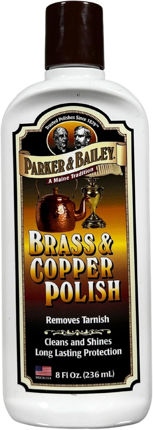 Parker & Bailey Brass & Copper Cleaner – Removes Tarnish and Restores Shine on Metal, Antique Décor, Pans & Furniture, 8 oz Bottle