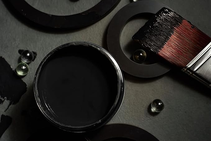 Dixie Belle Paint Company Chalk Finish Furniture Paint - Caviar (4oz) - Matte Black Chic Chalk Mineral DIY Furniture Paint