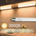 6pack F21T5/830 21Watt 34 inch Fluorescent Light Bulb, T5 3000K Soft White Linear Tube, F21T5/21W/830 Warm White Replacement for Under Counter Fixture