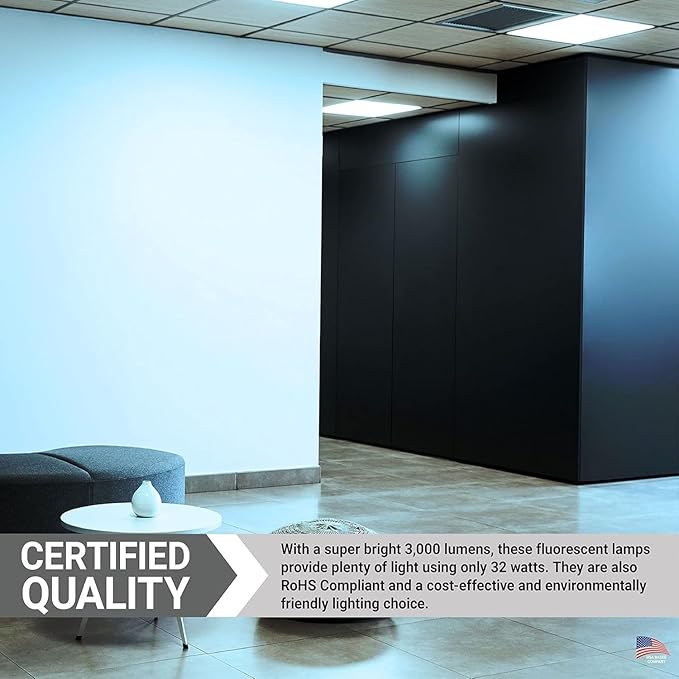 Diodesy- U-Bend T8 Fluorescent Tube Light Bulb 32W 3000 Lumens 3000K Soft White G13 Miniature Bi-Pin Base Rohs Compliant Pack of 12- U Shaped Linear Replacement Lamp