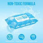 Air Jungles Glass and Window Cleaner Wipes 70 Count, Extra Large 8" x 10" Size Streak Free Cleaning Wipes for Car Windshield, Headlight, Mirror, Tile and Home Glass Surface