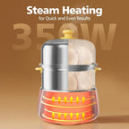 Hard Boiled Egg Cooker - CACHOO 14-Egg Rapid Stainless Steel Egg Boiler with 30-Min Timer & Auto Shut Off, Compact Electric Vegetable Steamer for Cooking, Dishwasher Safe, Retro Yellow